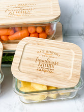 Load image into Gallery viewer, Farmhouse Kitchen Glass Food Storage Containers with Bamboo Lids
