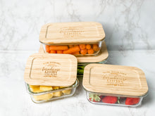 Load image into Gallery viewer, Farmhouse Kitchen Glass Food Storage Containers with Bamboo Lids
