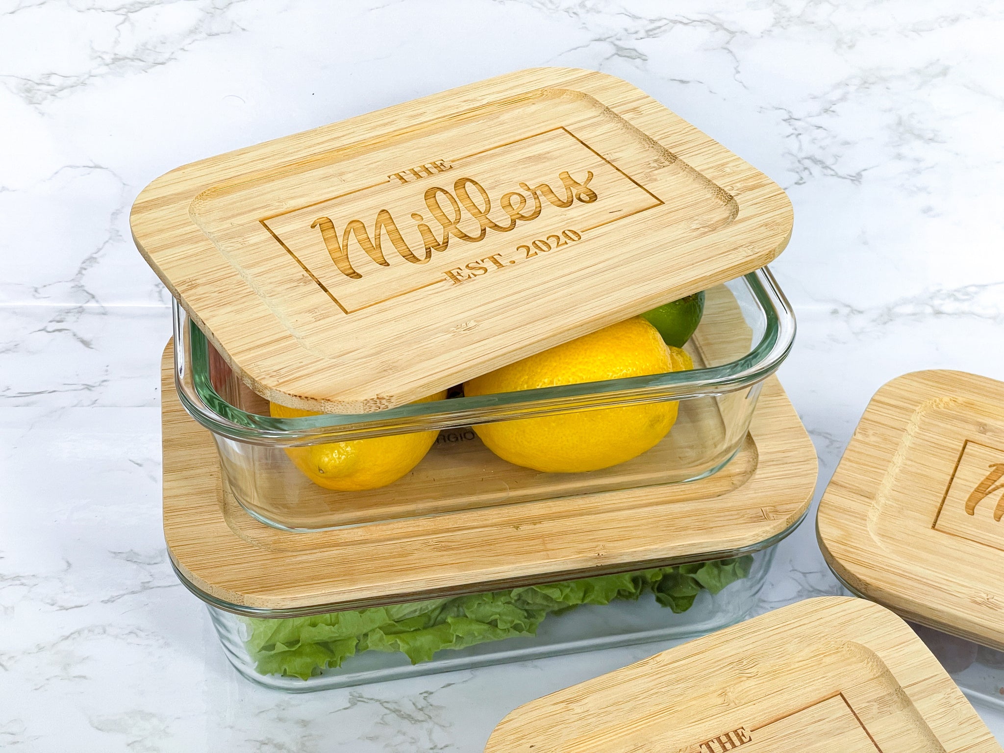 Farmhouse Kitchen Glass Food Storage Containers with Bamboo Lids – Komotree