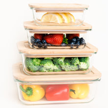 Load image into Gallery viewer, Personalized Glass Food Storage Containers with Bamboo Lids - Susan&#39;s Kitchen Design
